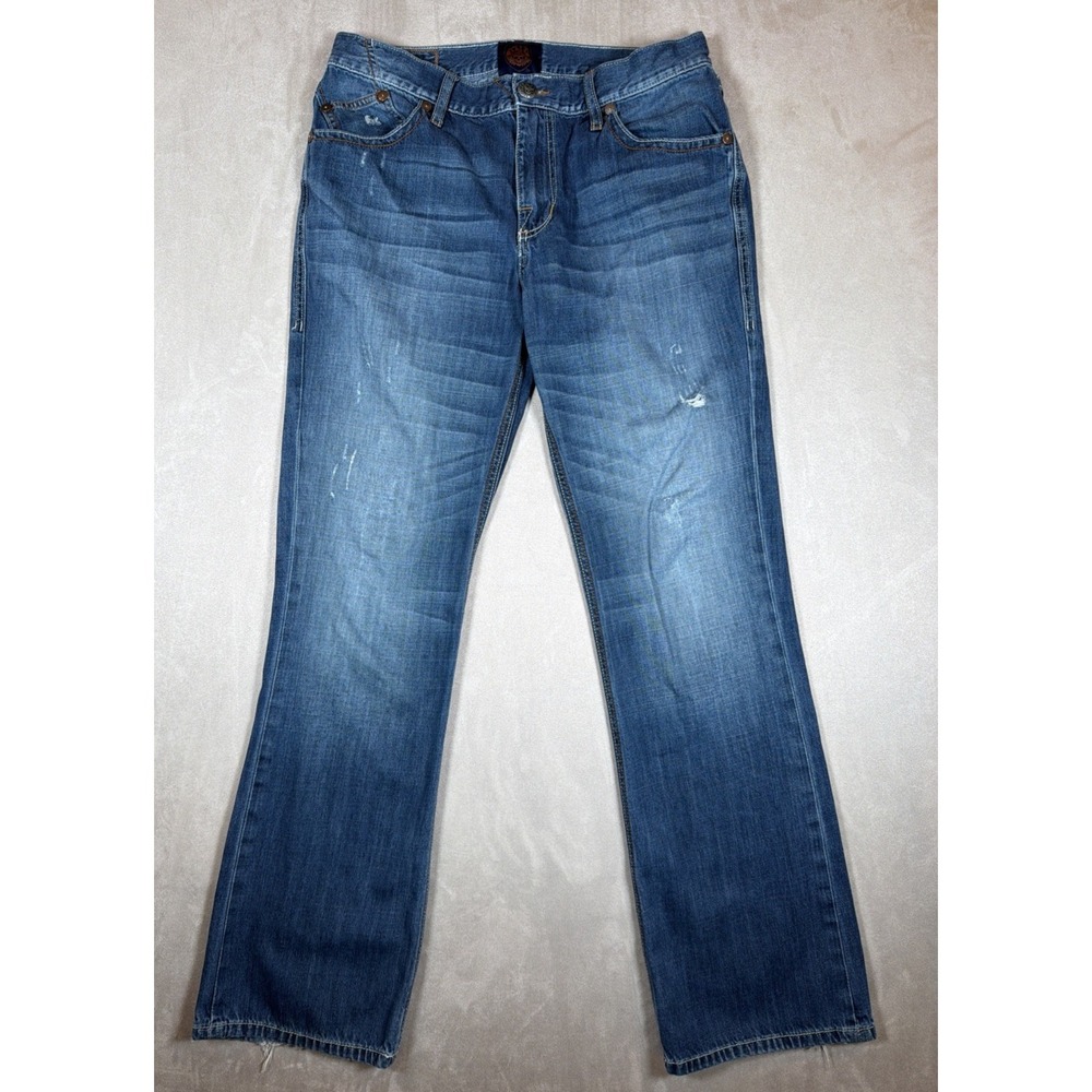 Rock & Republic Henlee Bootcut Jeans Men's 33x31.5 Distressed Denim Blue - Picture 1 of 16